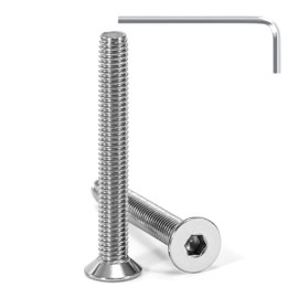 Tunejoy Countersunk Screws M5 x 40 mm Stainless Steel A2 V2A Countersunk Head Hexagon Socket DIN 7991 Full Thread with Allen Key Pack of 20