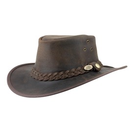 Black Jungle Balat Leather Western Hat Australia Cowboy Hat, brown