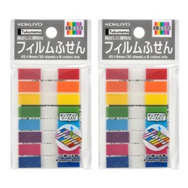 Kokuyo Sticky Notes, Transparent Film, 1.8 x 0.3 inches (45 x 8 mm), 20 Sheets, 8 Colors, 2 Pieces 99K M-F4508X2SET