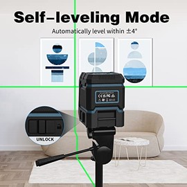 Bauihr Nivel Láser Autonivelante con Línea Cruzada de Haz Verde                                                                                       