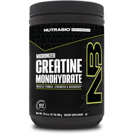NutraBio - Monohidrato de creatina de grado puro, refuerza la energa y la fuerza muscular (10.58 onzas), sin sabor, probado por HPLC                  