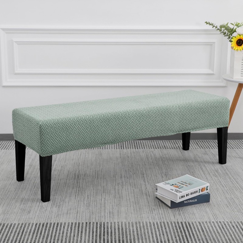 SPRINGRICO Stretch Dining Bench Cover, Removable Bench Slipcover Washable Bench