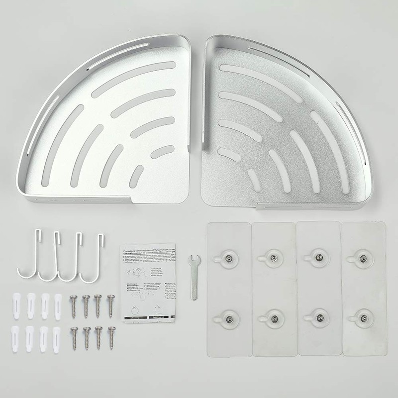 Hoomtaook Corner Caddy Bathroom Shower Shelf Wall Mounted No Drilling