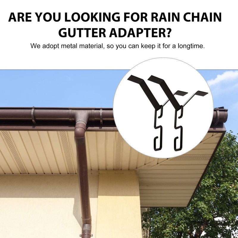 Angoily Pack of 2 rain chain adapter hooks for gutters,
