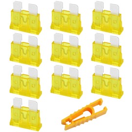 JatilEr Car Fuses 20A Standard Blade Fuses with 1 Fuse Puller for Car/RV/Truck/Motorcycle/Boat Pack of 10