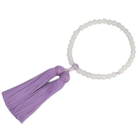 Nishitoya Buddhist Beads, Kyoto Prayer Beads, White Onyx, Shiun Stone Tailor, 0.3 inch (7 mm) Ball, For Women, With Certificate