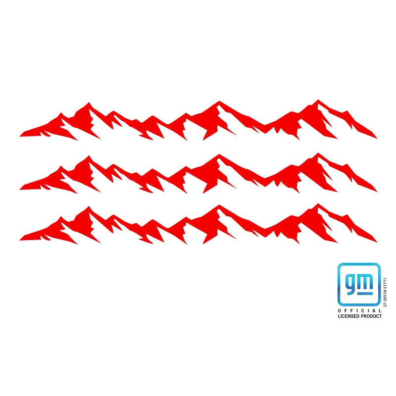 EmblemsPlus Chevy Colorado Red Mountain Range Emblem Enhancement Decals 2015-2021