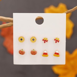 Fall Earrings for Women Thanksgiving Earrings for Women Pumpkin Earrings Turkey Red Maple Leaf Earrings Autumn Fall Earrings for Thanksgiving Gifts