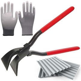 Folding Pliers 45°, Folding Pliers Jaw Width 60 mm, Bending Pliers Folding Pliers with Non-Slip Handle and Gloves, Folding Pliers Sheet Metal Pliers, Sheet Metal Bending Pliers for Roofers, Plumbers,