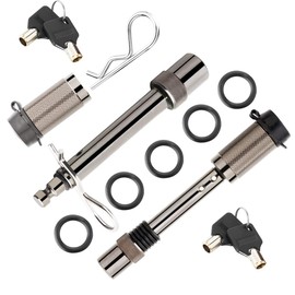 IKURAM R Locking Hitch Pin for 2 inch Receiver 5/8" Rotating Trailer Hitch Locking Pin Towing Hitch Locks Used to Bike Rack, Tow Truck, Boat-2 Pack (Grey)