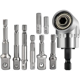 3-Piece 1/4 Inch 3/8 Inch 1/2 Inch Hexagonal Socket Adapter Socket Spanner Nut Set Connection Head Extension with Ink Ribbons for Cordless Screwdrivers