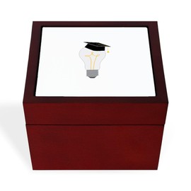 CafePress Graduate Bulb Memory Keepsake Jewelry Box, 5"x5"x3.75"