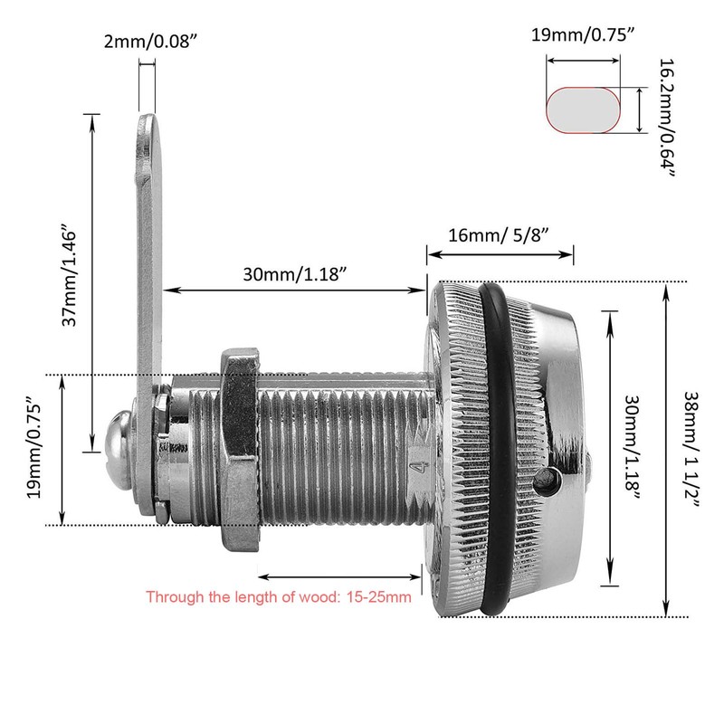 Pack of 2 Cam Lock, Password Drawer Lock, Digit Code