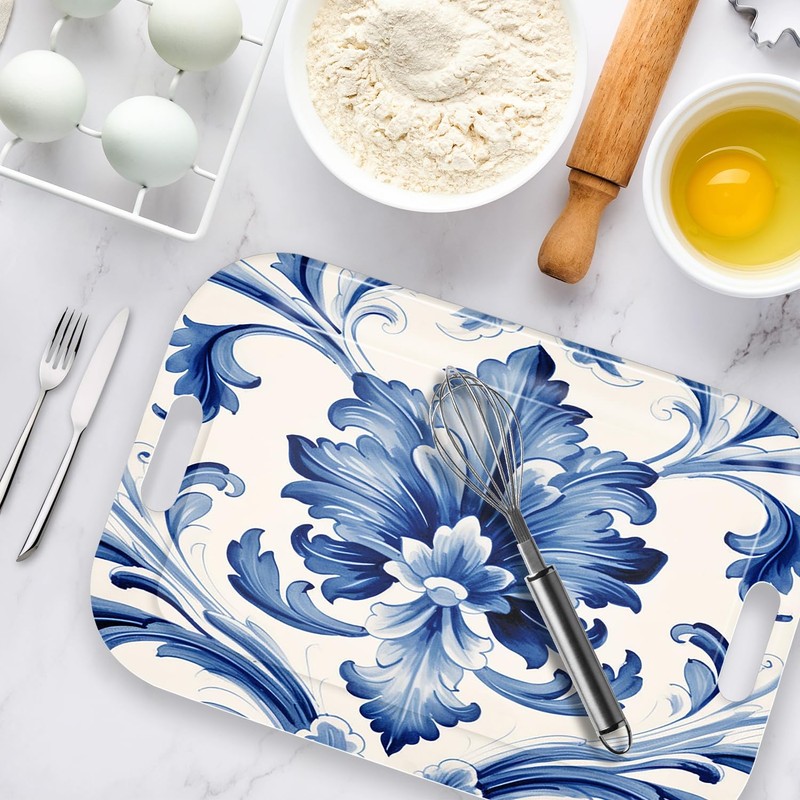 Serving Trays with Handles, 14.5 x 9.8 inch Rectangular Plastic