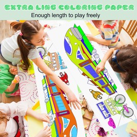 2-Pack Children's Drawing Roll, Coloring Paper Roll for Kids Gift,116 * 11.6 Inches DIY Painting Drawing Paper Roll, Color Wonder Paper, Early Educational Toys for Kids Ages 3-8 (Vehicle)