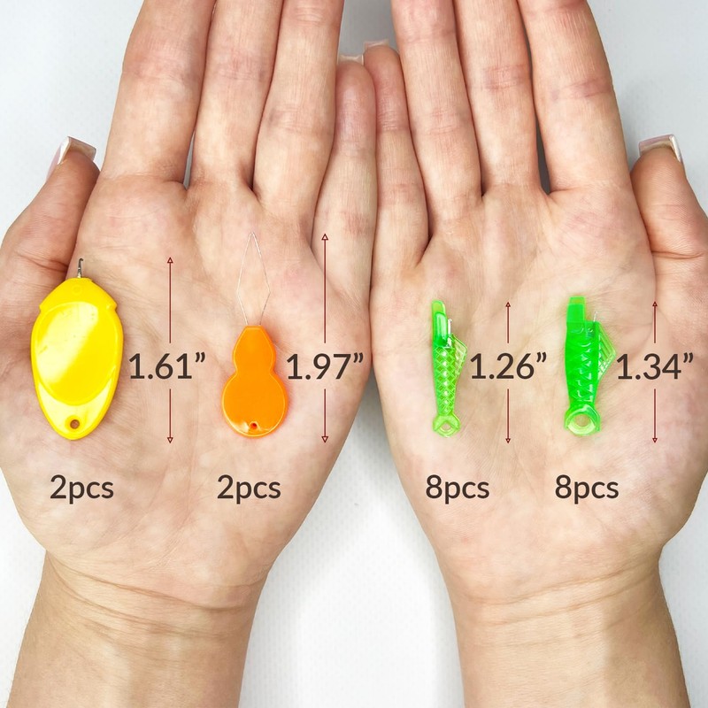 VONEEDL 50 PCS Fish Type Needle Threader Pack: for Side-Threading