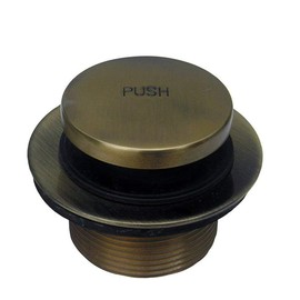 PF WaterWorks PF0920-AB Touch (Tip Toe or Foot Actuated) Bath Tub Drain Assembly with Gasket-Coarse 11.5 Threads Per Inch-Free Hair Catcher/Strainer, Antique Brass