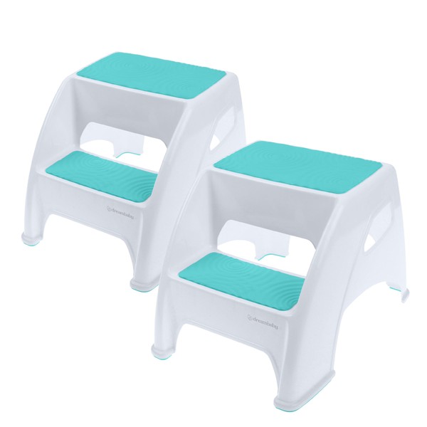 Dreambaby Toddler & Me 2 Step Stool (Aqua, 2 Pack)