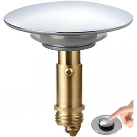 Zhenghebuy Pop Up Sink Plugs,Pop Up Click Clack Plug,Bathroom Sink Drain Plug Taps,66mm Sprung Stopper,Push Sink Drain for Kitchen,Bathroom,Washbasin,Bath