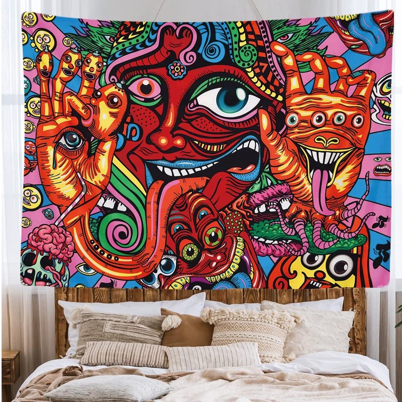 Ulticool - Psychedelic Trippy Draws Eyes - Tapestry - 200