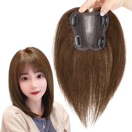 knnzk Hairpiece Human Hair Part Wig Black Top Hairpiece Top Cover Point Wigs Part Hand Planted Whole Hand Planted Women Women Hair Hide Gray Hair Medical