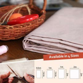 Simple&Opulence 100% Linen Fabric, Solid Colour Linen Material for Dressmaking, Bag, Home Decor, Tablecloths, Curtain - 140cm Wide(Light Pink,1mx1.4m)