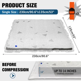 Mattress Vacuum Bag for Storage and Moving, Vacuum Mattress Bag with Straps for Latex, Hybrid and Foam Mattresses, Single Size