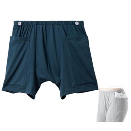 KUMUROETA Incontinence Care Trousers,Special Shorts for Urine Bags,Fistula Pants,Postoperative Rehabilitation Ostomy Nursing Underwear,Can Be Placed in The Urine Bag Special Shorts,Blue