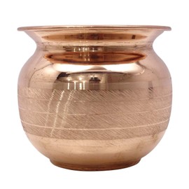 ibaexports La oración Tradicional Puro Cobre Lota Templo hindú Pooja Kalash artículo Pot Beber