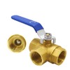 BesNPT 3 Way (L-Port) Brass 3/4" Hose Barb Forged Ball