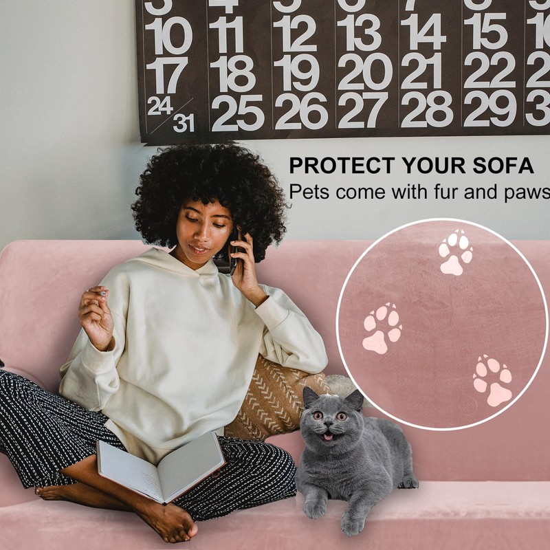 Ystyle Velvet Sofa Cover 1 Seater, Stretch Sofa Cover, Sofa