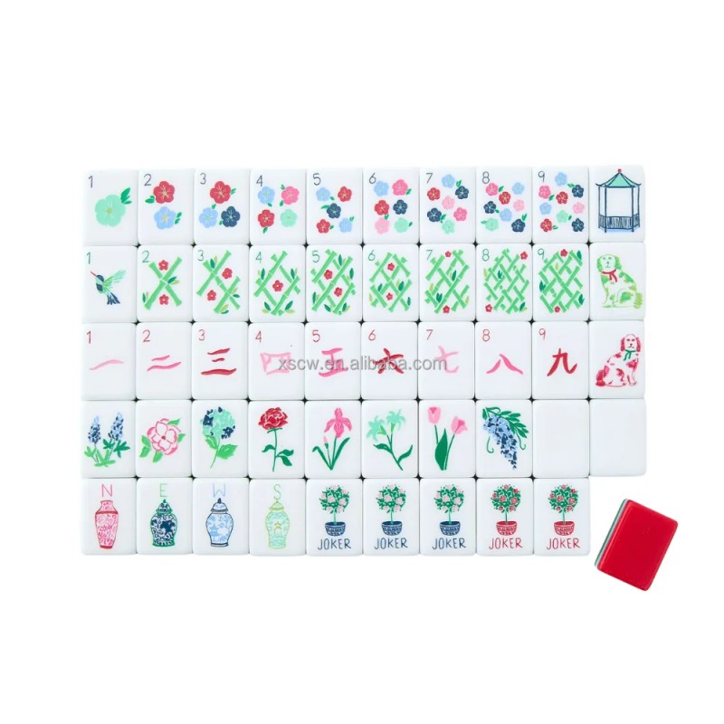 Eco-Friendly Durable Luxury 4-layer Acrylic Mahjong Tiles Engraving 160-piece American