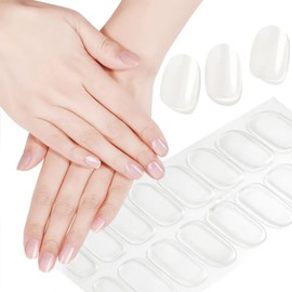 16 PCS Clear Gel Nail Polish Stickers, Self-Adhesive Full Coverage Nail Art Wraps.You can Apply Your Favorite Nail Polish