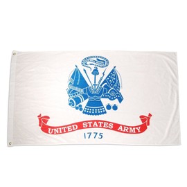 3x5 USA U.S. Army White Emblem Seal Crest Military Flag 3'x5' Banner with Brass Grommets