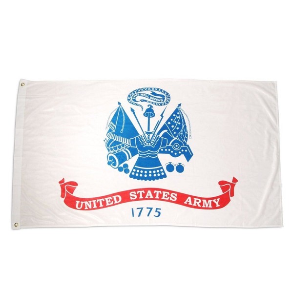 3x5 USA U.S. Army White Emblem Seal Crest Military Flag