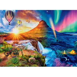 Buffalo Games - Colección de Noche y día - Montaña islandesa - 1000 Piezas Rompecabezas                                                               