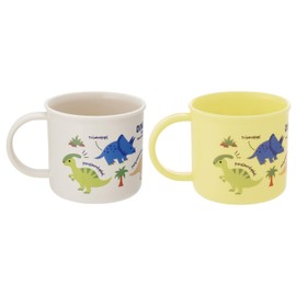 Skater KE4AAGW Dinosaurus Dinosaurus Bento Plastic Cup, 6.8 fl oz (200 ml), Set of 2 for Kids, Antibacterial, Dishwasher Safe, Made in Japan