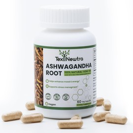 Ashwagandha ksm-66 Vegan Root Extract Capsules 5% Withanolides, Non-GMO, Gluten-Free, Allergen Free and Lactose Free – ashwagandha supplements 300mg for men and women, 60 Capsules for 1 Months Supply.