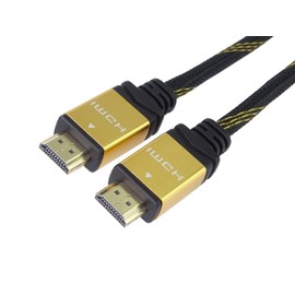 PremiumCord 4K High Speed HDMI 2.0b Cable M/M 18Gbps with Ethernet, Compatible with Video 4K @ 60Hz, Deep Colour, 3D, ARC, HDR, 3x Shielded, Gold-Plated Connectors, Black and Gold, 1 m