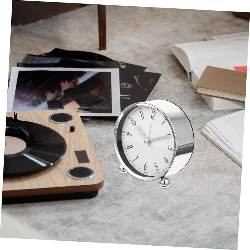 Mobestech Silent Alarm Clock Metal Digital Clock for Bedside Table