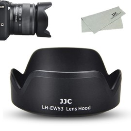 JJC EW-53 Reversible Lens Hood for Canon RF-S 18-45mm F4.5-6.3 is STM & Canon EF-M 15-45mm F3.5-6.3 is STM Lens Hood, on Canon R7 R10 R50 R100 Replace Canon EW-53