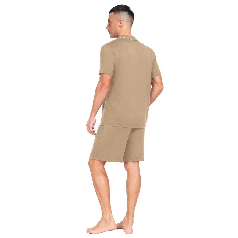 VINTATRE Mens Pajamas Set Short Sleeve Pajama Soft Sleepwear Summer