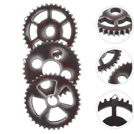 Cabilock 3 Pieces Vintage Gear Steampunk Wall Decoration Wooden Wall Decoration Wall Art Wall Sculpture Antique Steampunk Pendant for Home Bar Cafe Restaurant Decoration