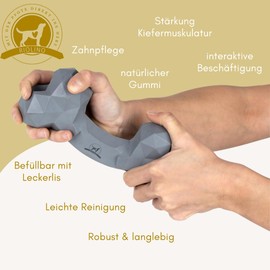 Chew Toy for Dogs Chew Bone Robust & Durable Dog Toy Against Boredom Made of Natural Rubber for Aggressive Chewing - Fillable, Robust & Good for Dental Care | Colour: Pink, Size: L