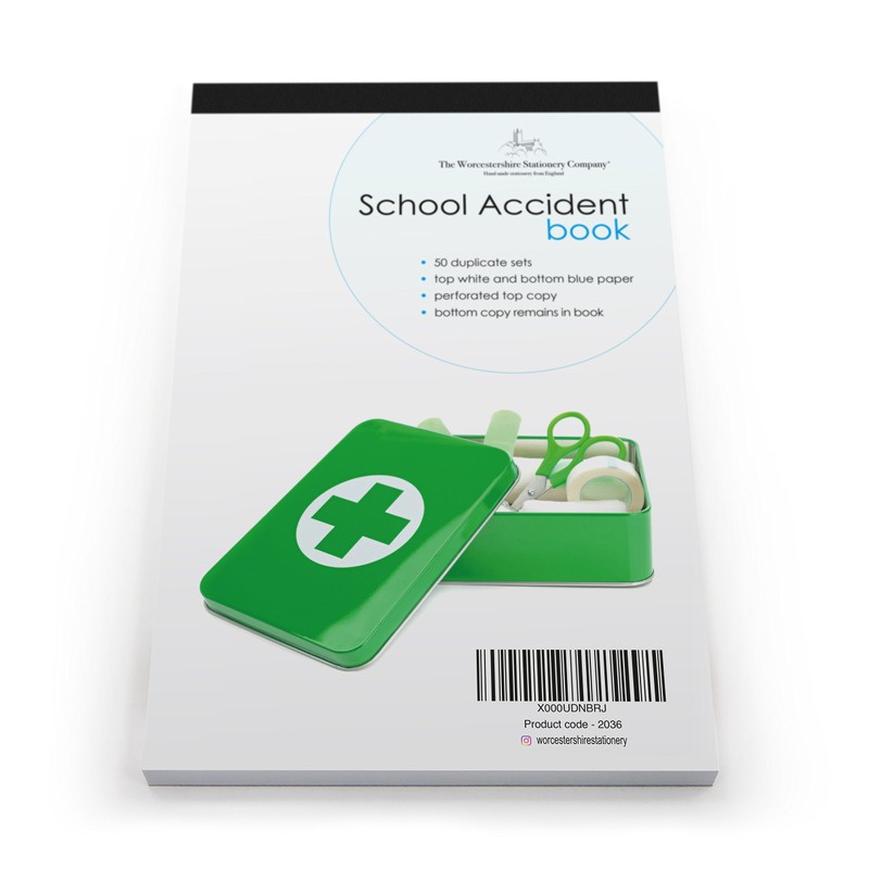 A5 school accident report book, duplicate with 50 reports