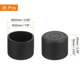 QUARKZMAN 36 Pieces Chair Leg Caps, 7/8" PVC Chair Leg Tips, Non-Slip Floor Protectors for Chair Legs, Round Table Covers, Furniture End Caps, Black