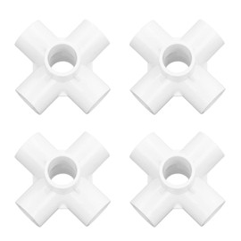 10PCS PVC Plastic Pipe Connector 6 Way Corner Elbow Fittings 25mm Inner Diameter Ideal for Various Structures Indoor Outdoor Use (White)