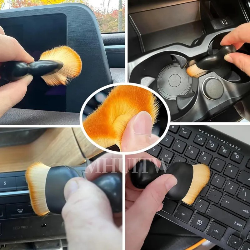 MHUITW 4pzs Brochas Para Detallado Automotriz Interior Microfibra