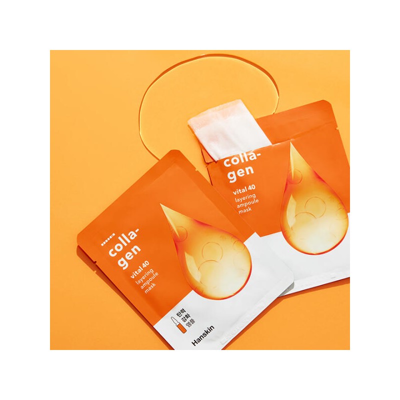 Hanskin [한스킨] 바이탈40 레이어링 고농축 앰플 마스크팩 60매 (아쿠아/프로폴리스/콜라겐) [Hanskin]