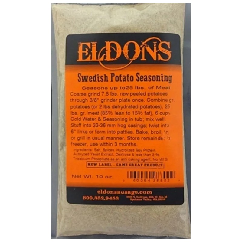 Eldons Swedish Potato Flavor Fresh Sausage Seasons 25 Lbs of